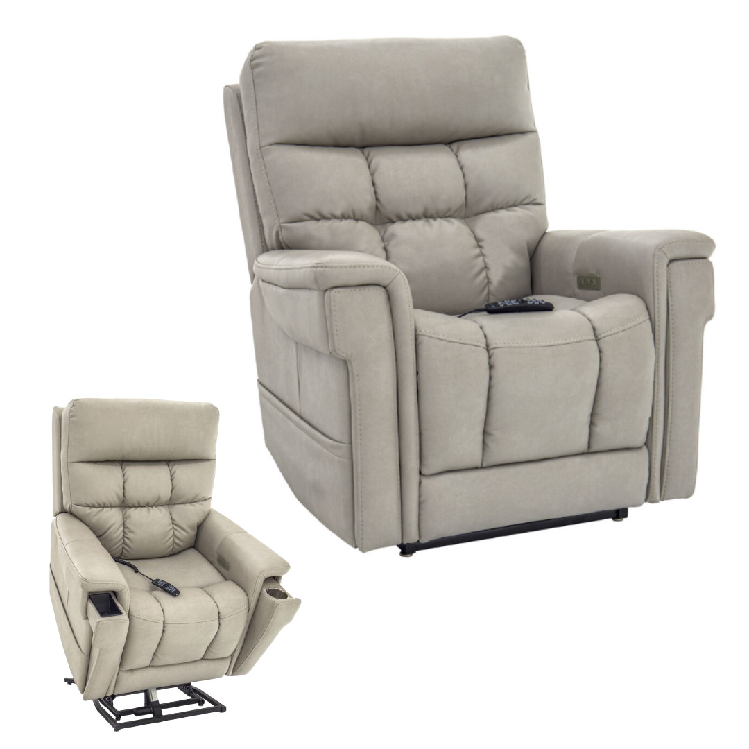 Pride Ultra-5 Dove Relax- und Aufstehsessel, mit 5-Motor-Technologie, Massage, Heizung und Memory-Funktion