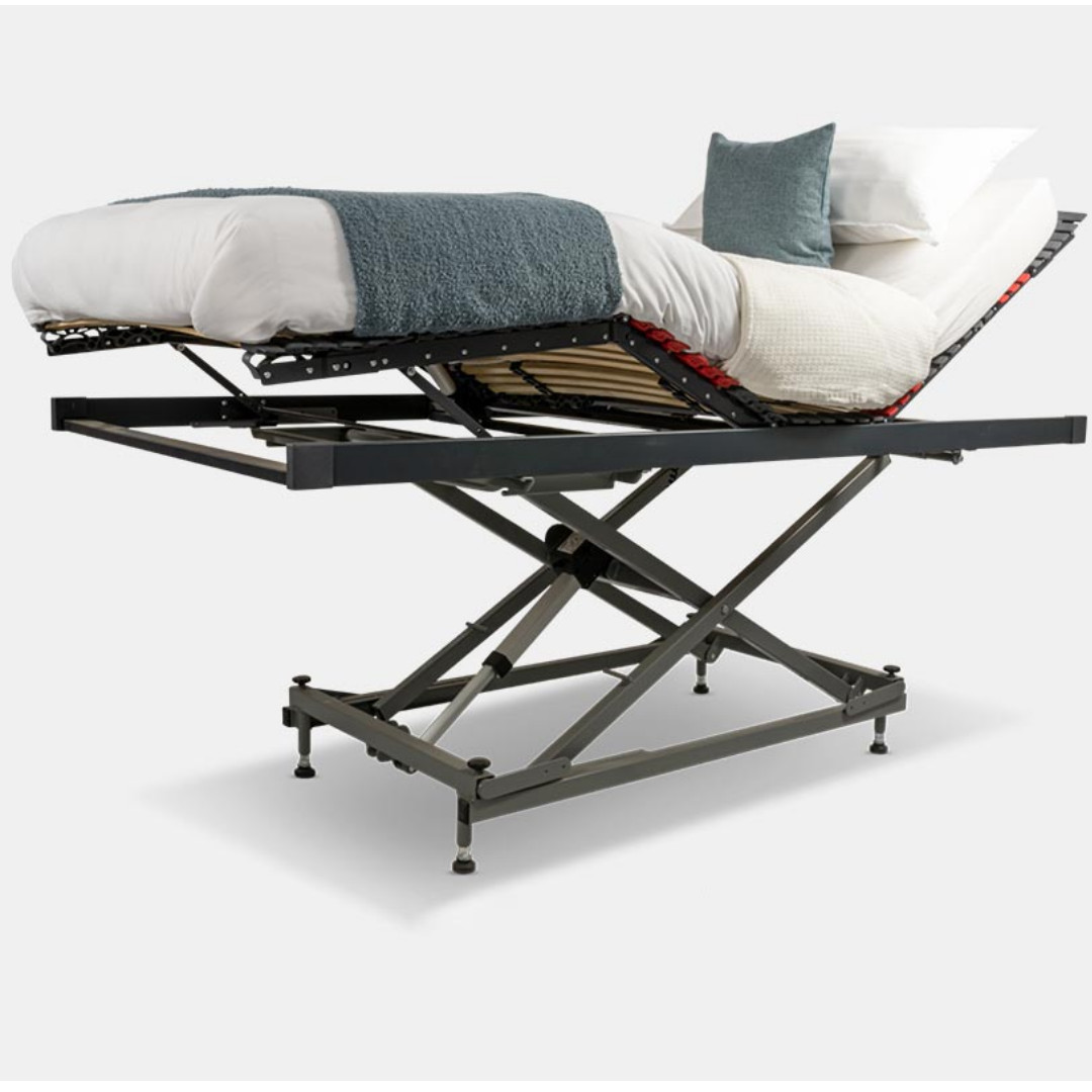 Freestyle Plus Einlegerahmen, Bett-im-Bett System, 90/100 * 200/210/220cm, höhenverstellbar 32–76cm, Komfort-Lattenrost mit 42 Holzfederleisten, bis 160kg
