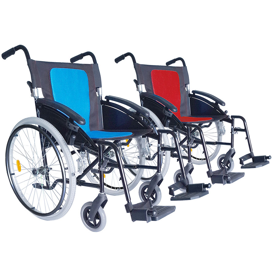 Easy GT Reise- und Transportrollstuhl, Leichtgewicht, als Easy GT Economy oder Easy GT Comfort Leichtgewicht Aluminium Rollstuhl, Fb. blau