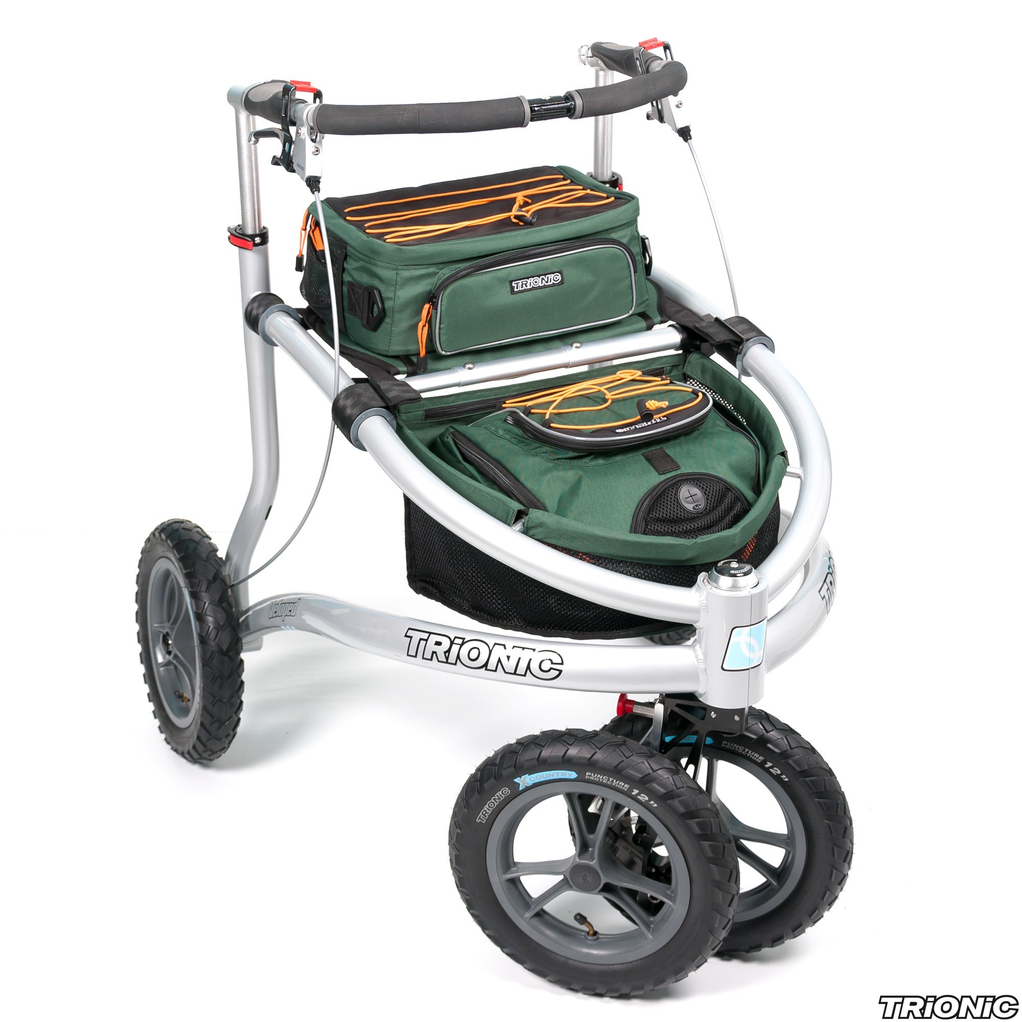 Veloped Trek 14er L (Körpergröße 185-210cm Griffhöhe 84-104cm) grün/schwarz/orange Rollator
