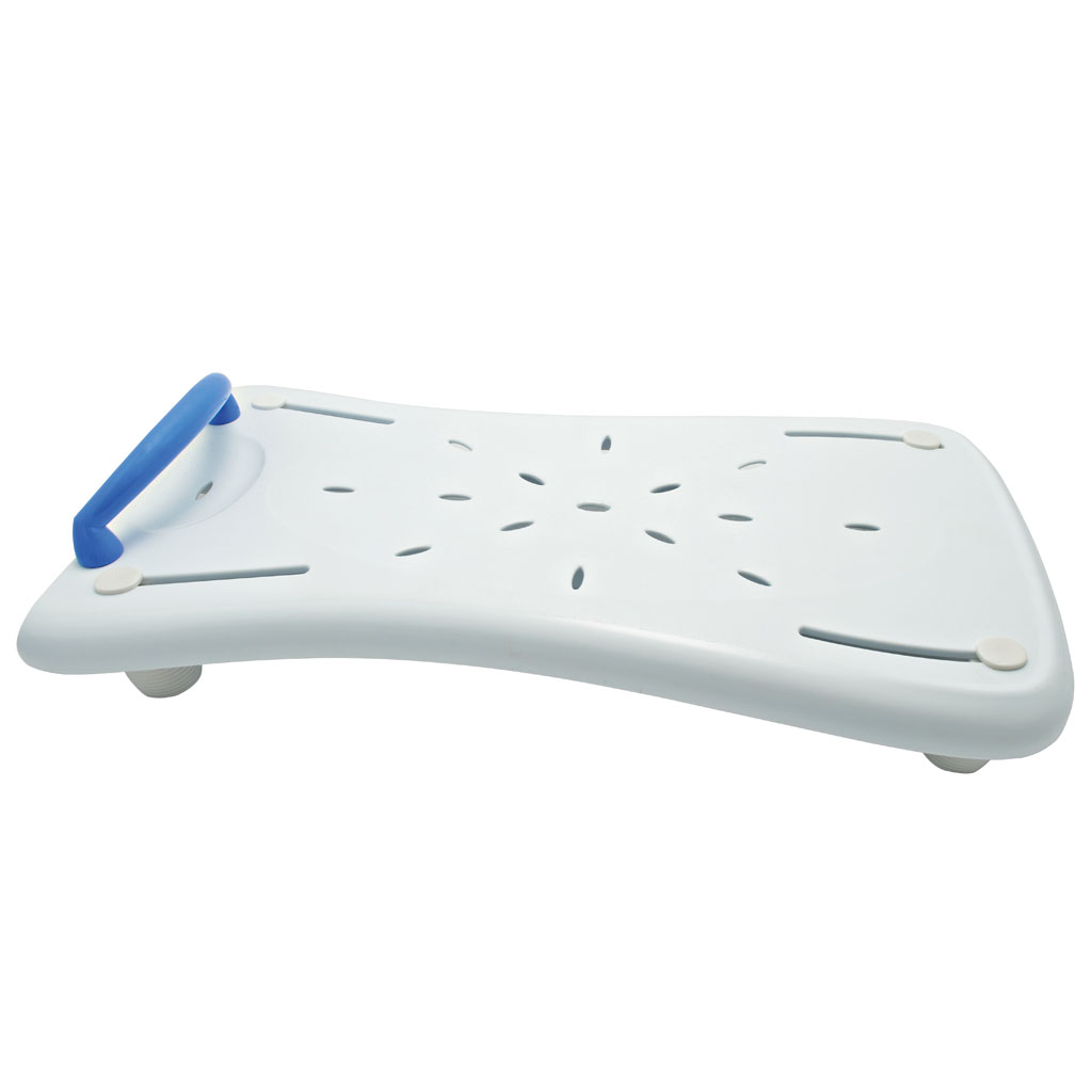 Sundo Badewannenbrett Plus, blauer Haltegriff, Belastbarkeit 150kg, für Wannen-Innenmaß 38-61cm