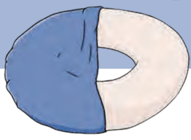 Latexschaum-Kissen rund, Ø 42cm, HMV, weicher Sitzring aus Naturlatex, Sitzring mit abnehmbarem Frotteebezug bordeuax