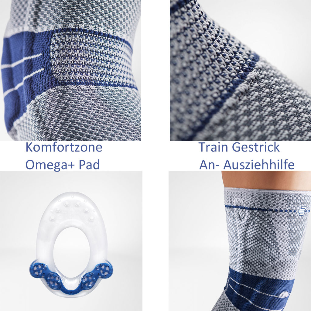 Bauerfeind GenuTrain Titan Silk, mit Silikonrand, Aktivbandage Kniegelenk, neue 8. Generation 2020, Train-Gestrick, Omega+ Pad, Komfortzone Kniekehle, hautfreundlich & atmungsaktiv