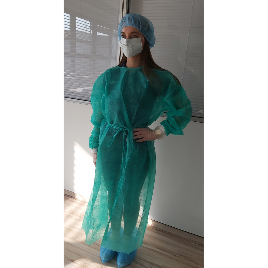 MRSA Set 10teilig, zur Eindämmung und Pflege bei MRSA-Patienten (2x Handschuhe, 1x OP-Maske, 1x Baretthaube, 1x Schürze, 1x Untersuchungskittel, 2x Schuhüberzieher, 1x Einschlagtuch, 1x Abwurfbeutel)