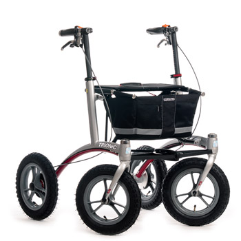 Trionic Rollator Walker 12er, Outdoor Rollator schwarz/schwarz/grau, Lagervariante (Sofortlieferprogramm)