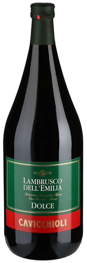 Lambrusco del Emiglia Amabile Magnum 1,5 L-Magnum Flasche - Cavicchioli - Rotwein aus Italien