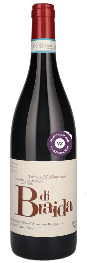 B di Braida (2023) - Braida di Giacomo Bologna - Rotwein aus dem Piemont, Italien