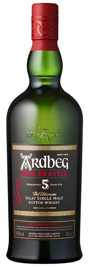 Ardbeg Wee Beastie 5 Years Islay Single Malt Scotch Whisky - Ardbeg Distillery - Spirituosen aus Großbritannien