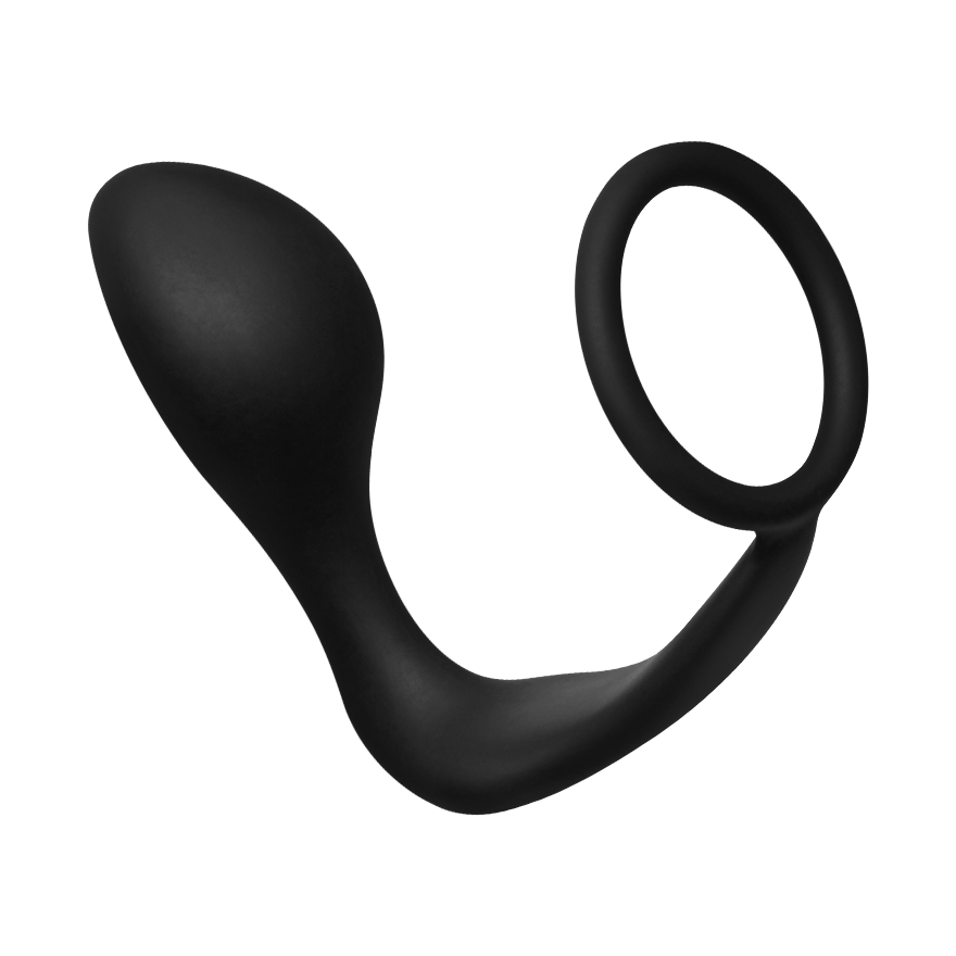 Analplug mit Hodenring, Silikon, 8 cm