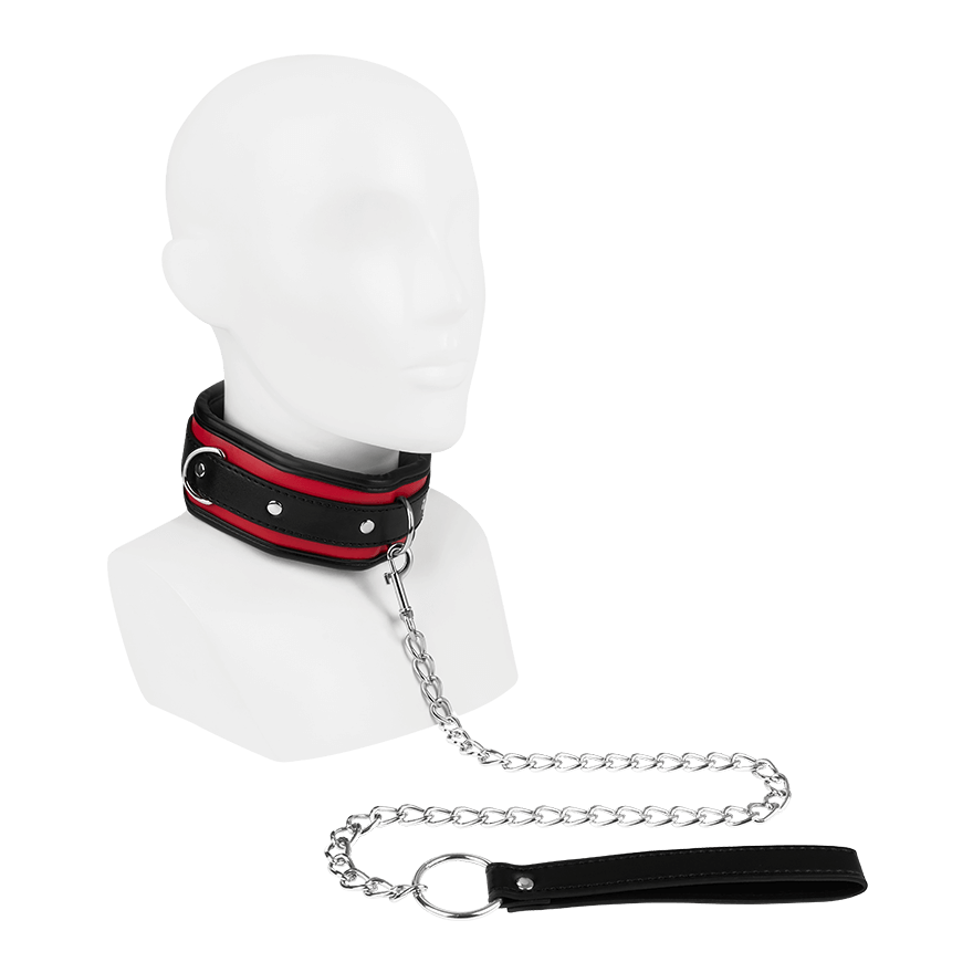 Abschließbares BDSM-Halsband mit Leine