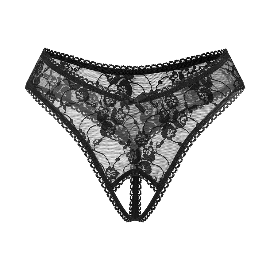 Sexy Ouvert-String mit Ziernaht und Spitze