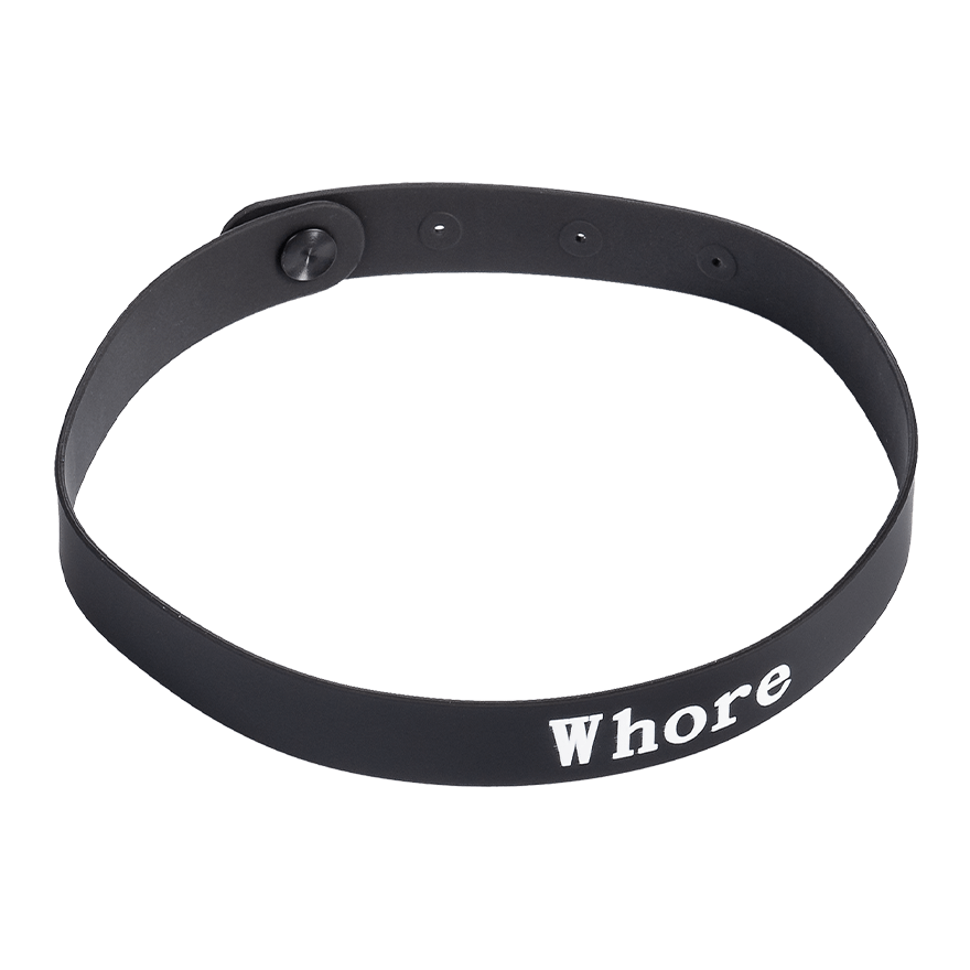 Halsband mit Aufschrift WHORE