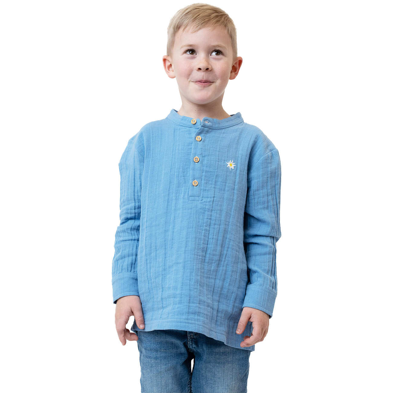 Bavarian Caps Kinder Hemd Edelweiß