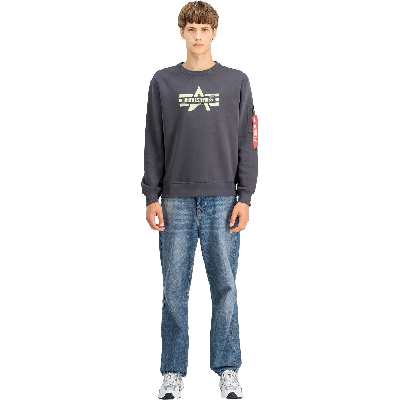 Alpha Industries Herren Sweatshirt Logo Edge Crewneck
