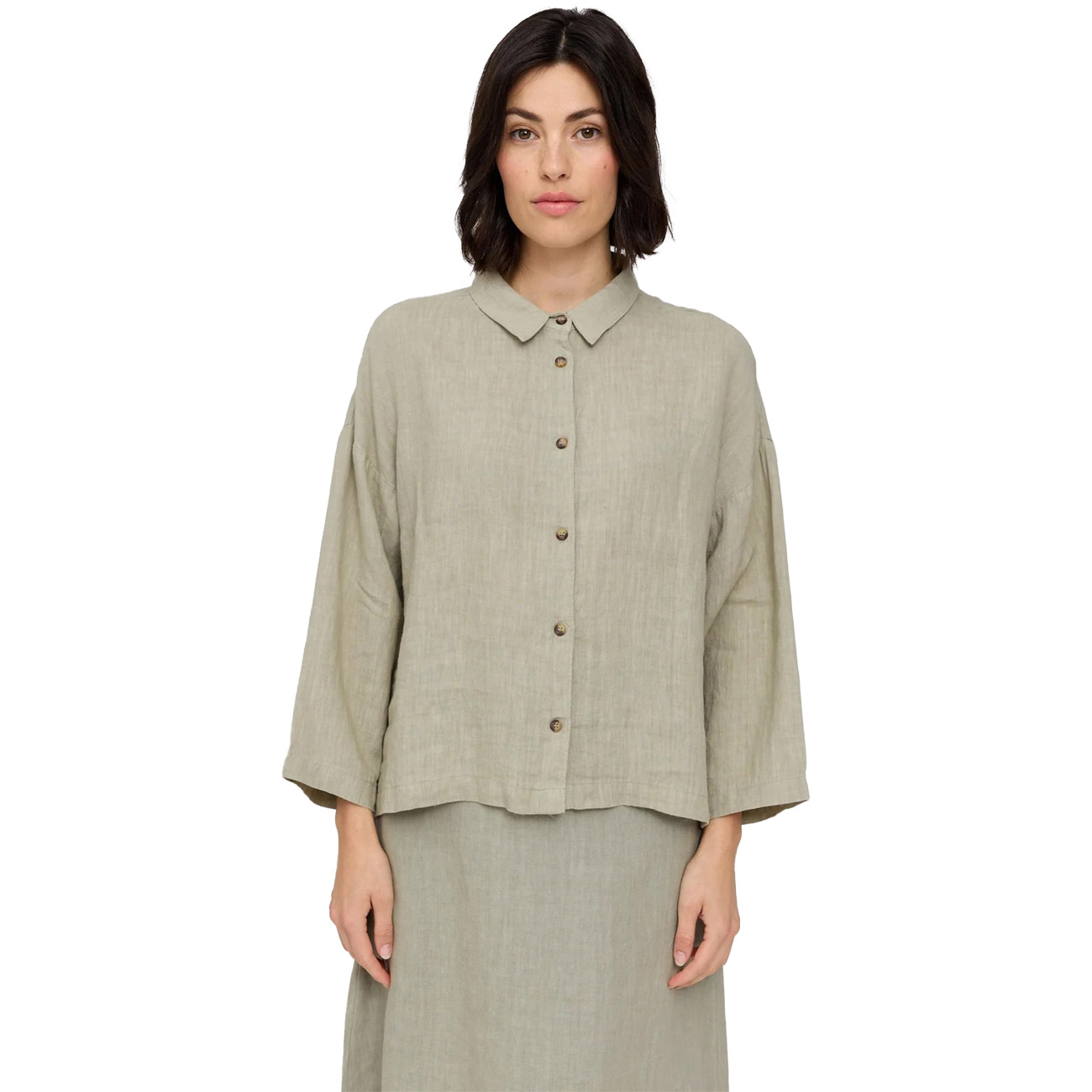 Mazine Damen Hemd 3/4 Sleeve Linen Shirt