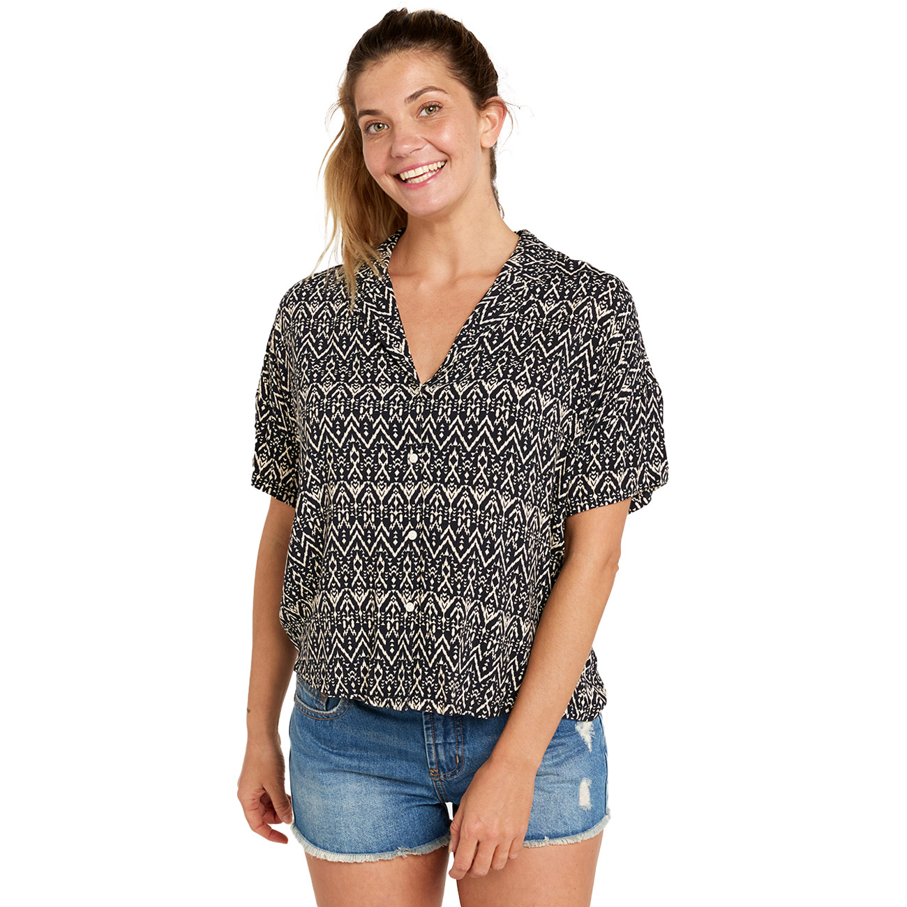 Rip Curl Damen Kurzarmhemd IKAT GEO SHIRT