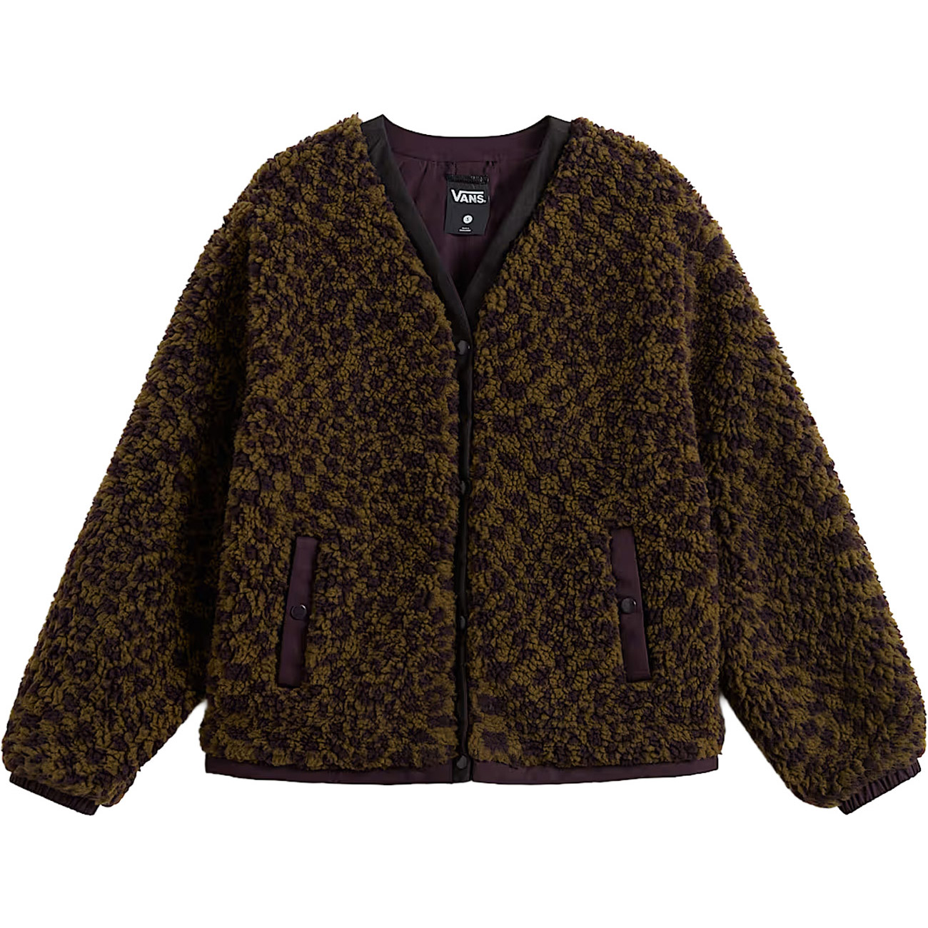 Vans Damen Mantel Suffolk Cheetah Check Pile Coat
