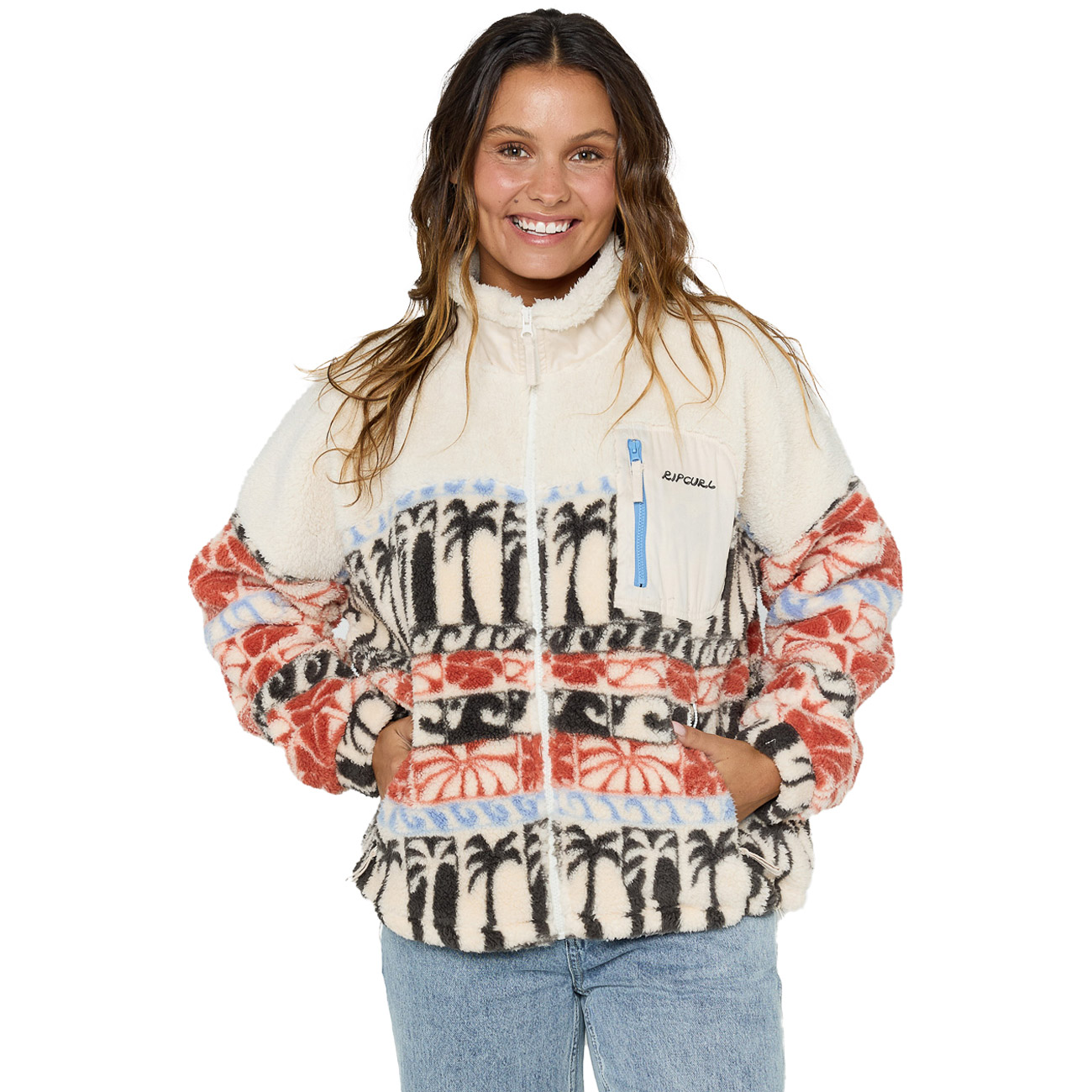 Rip Curl Damen Fleecejacke OCEANIC ZIP THRU POLAR FLEECE