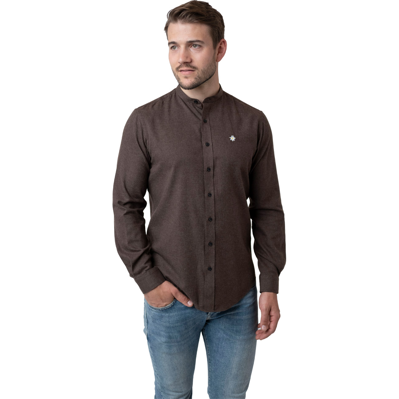 Bavarian Caps Herren Hemd Edelweiß