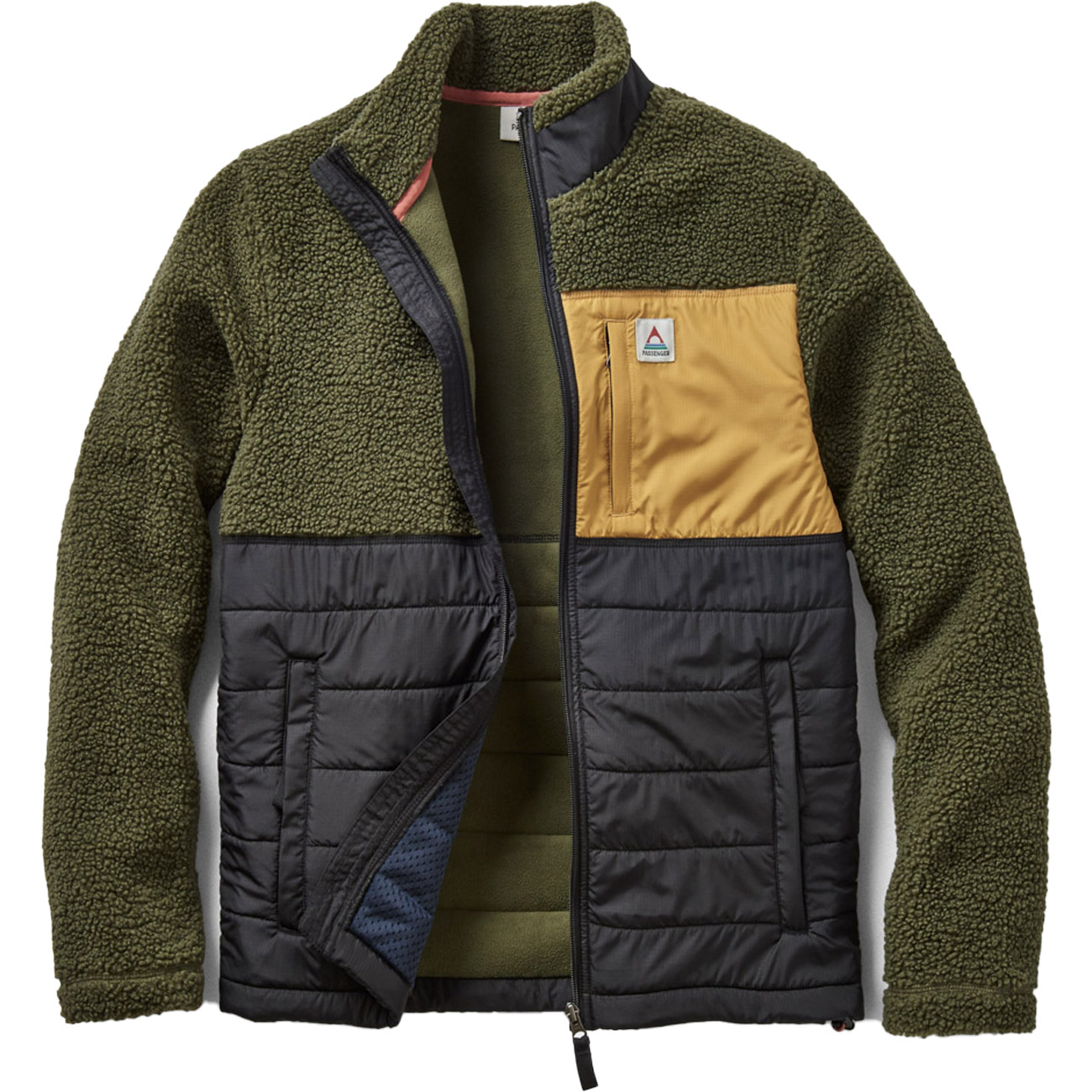 Passenger Herren Fleecejacke Born Explorer Recycled Polar-Lined Sherpa Fleece