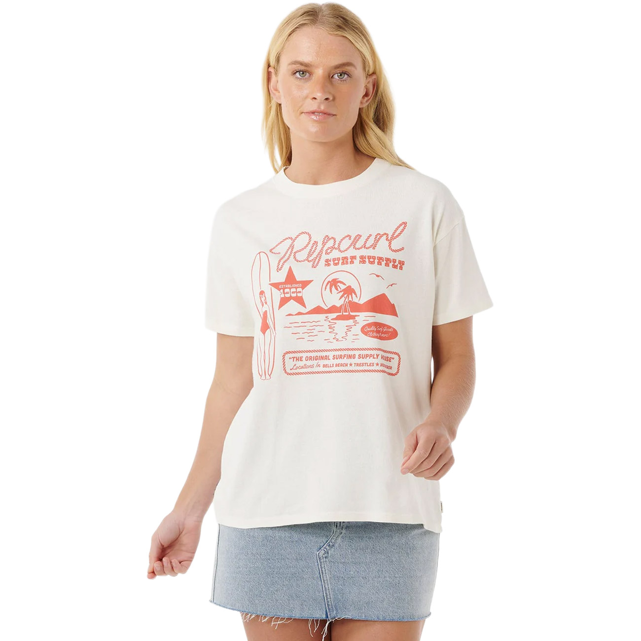 Rip Curl Damen T-Shirt Surf Supply Relaxed Tee
