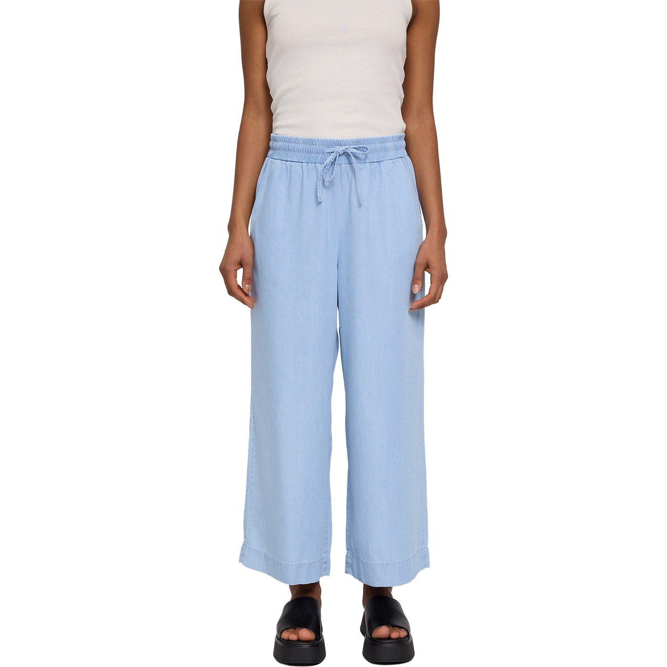 Mazine Damen Hose Wide Leg Tencel Pants Elastic