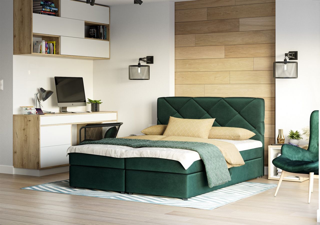 Boxspringbett Schlafzimmerbett MILTON 160x200cm Grün