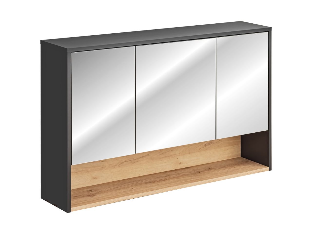Badezimmer Spiegelschrank BURBON 75x120cm Graphit matt