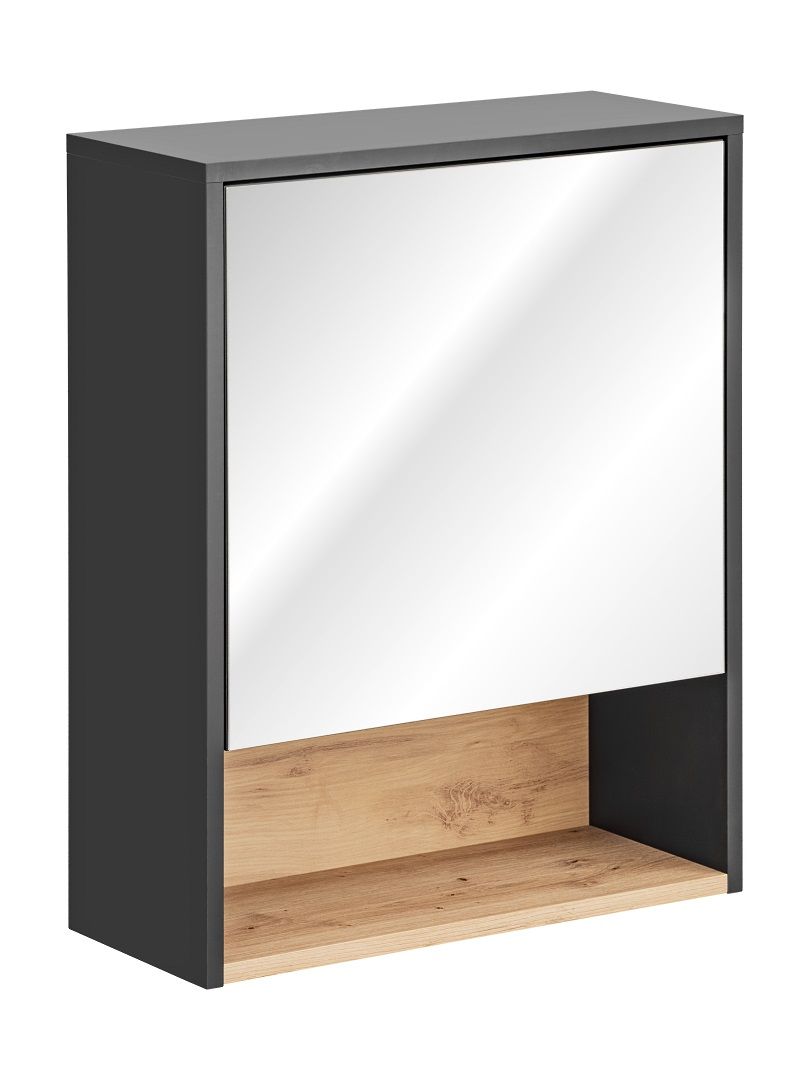 Badezimmer Spiegelschrank BURBON 75x60cm Graphit matt