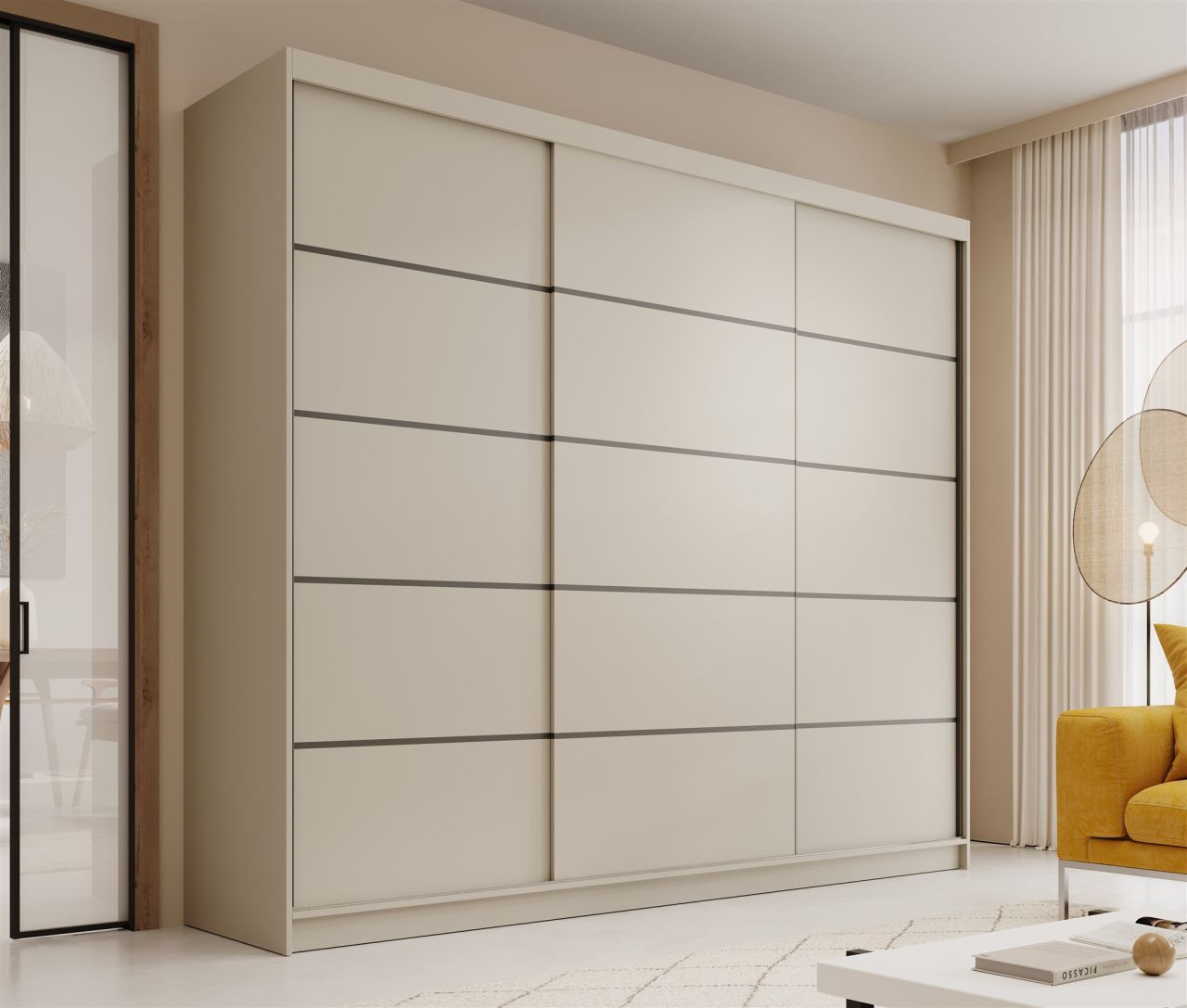 Schiebetürenschrank Schrank LUND in Cashmere matt 250x215x58 cm