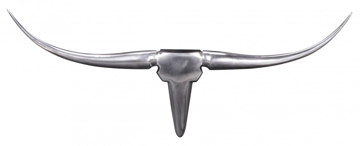 Wanddekoration Geweih Bull S 75 cm Aluminium silbern