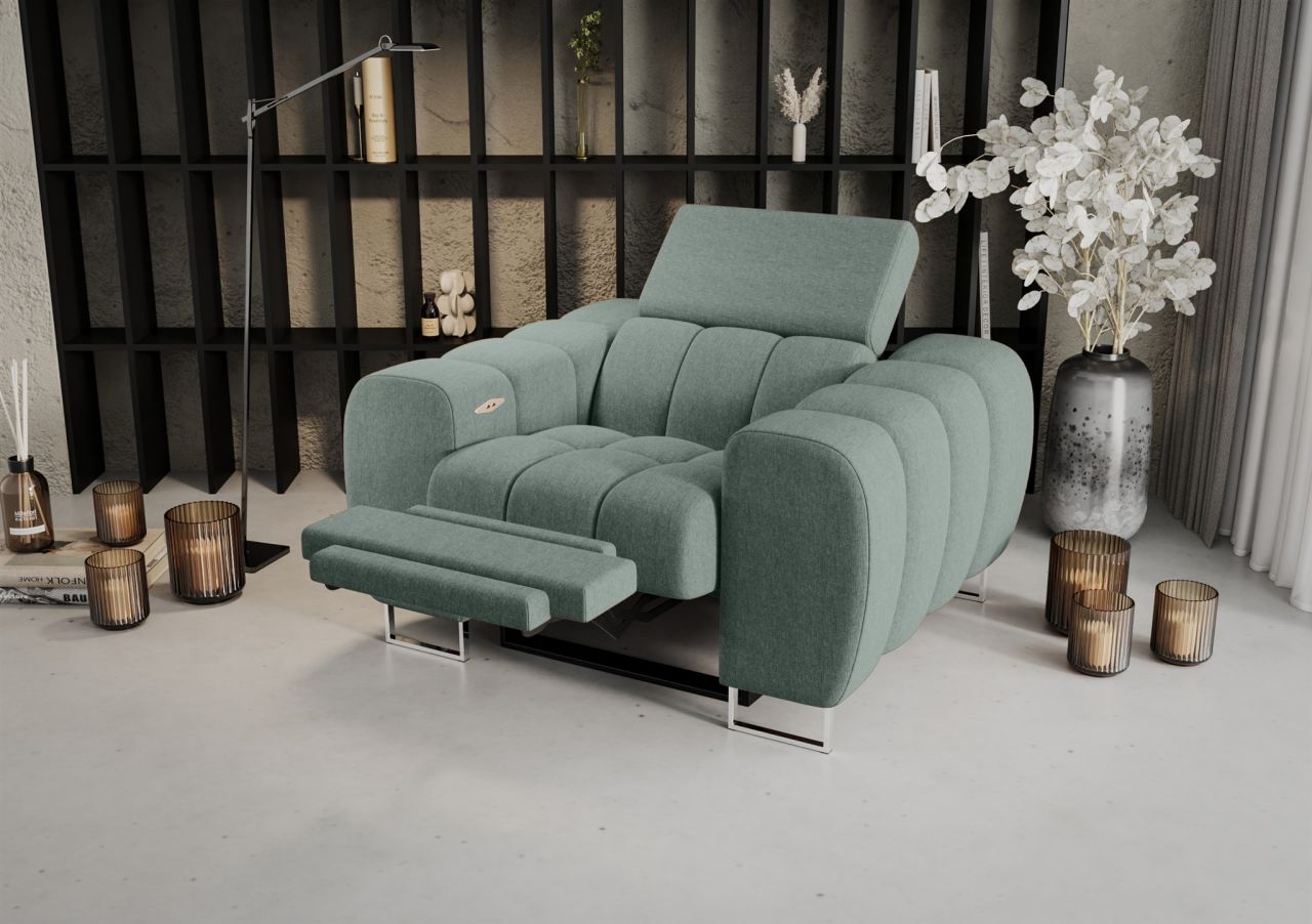 Sessel mit Relaxfunktion BASTIEN RELAX in Stoff Gemma Mintgrün