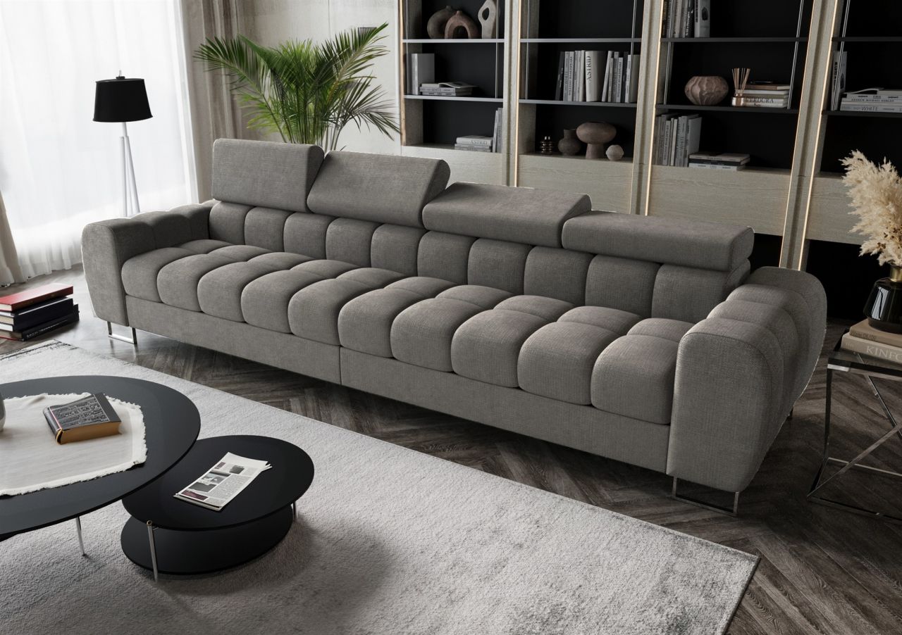 Big Sofa Sofa 4-Sitzer BASTIEN Megasofa in Stoff Moly Dunkelgrau