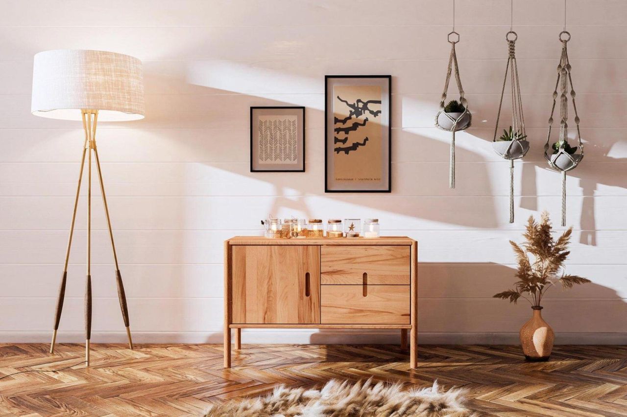 Kommode Schrank SAGA Buche massiv 97x64x46 cm