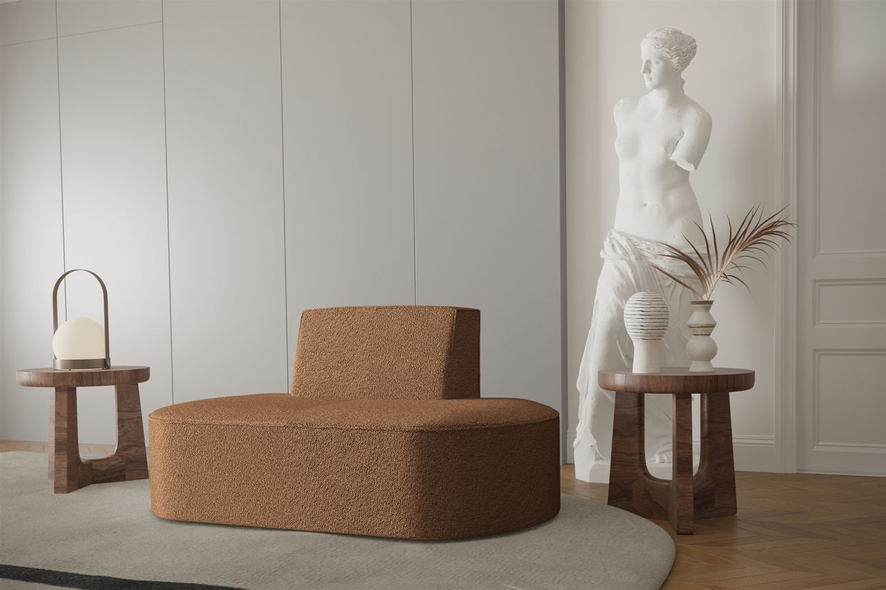 Sessel Designersessel MILOT in Stoff Ascot Bukla Goldbraun