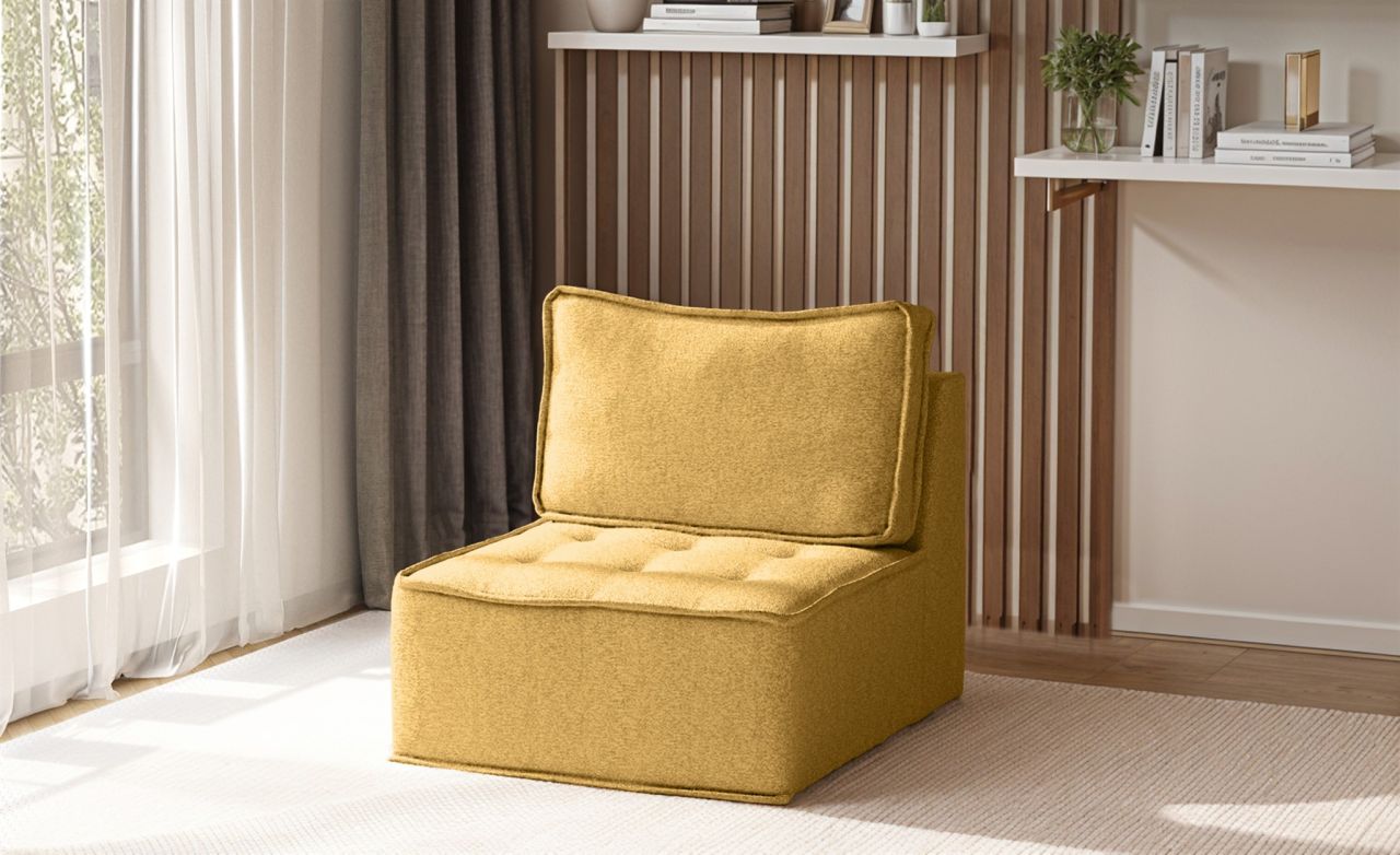 Sessel Designersessel SANDE XS Stoff Raven Honiggelb