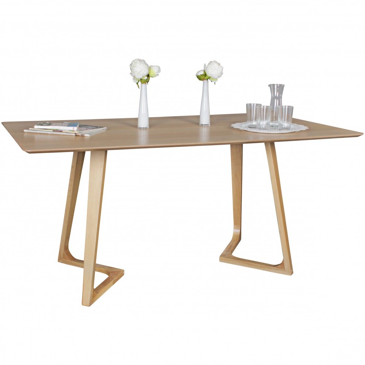 Esszimmertisch Tisch MORTEN MDF Eiche Furnier 160x90 cm Landhausstil
