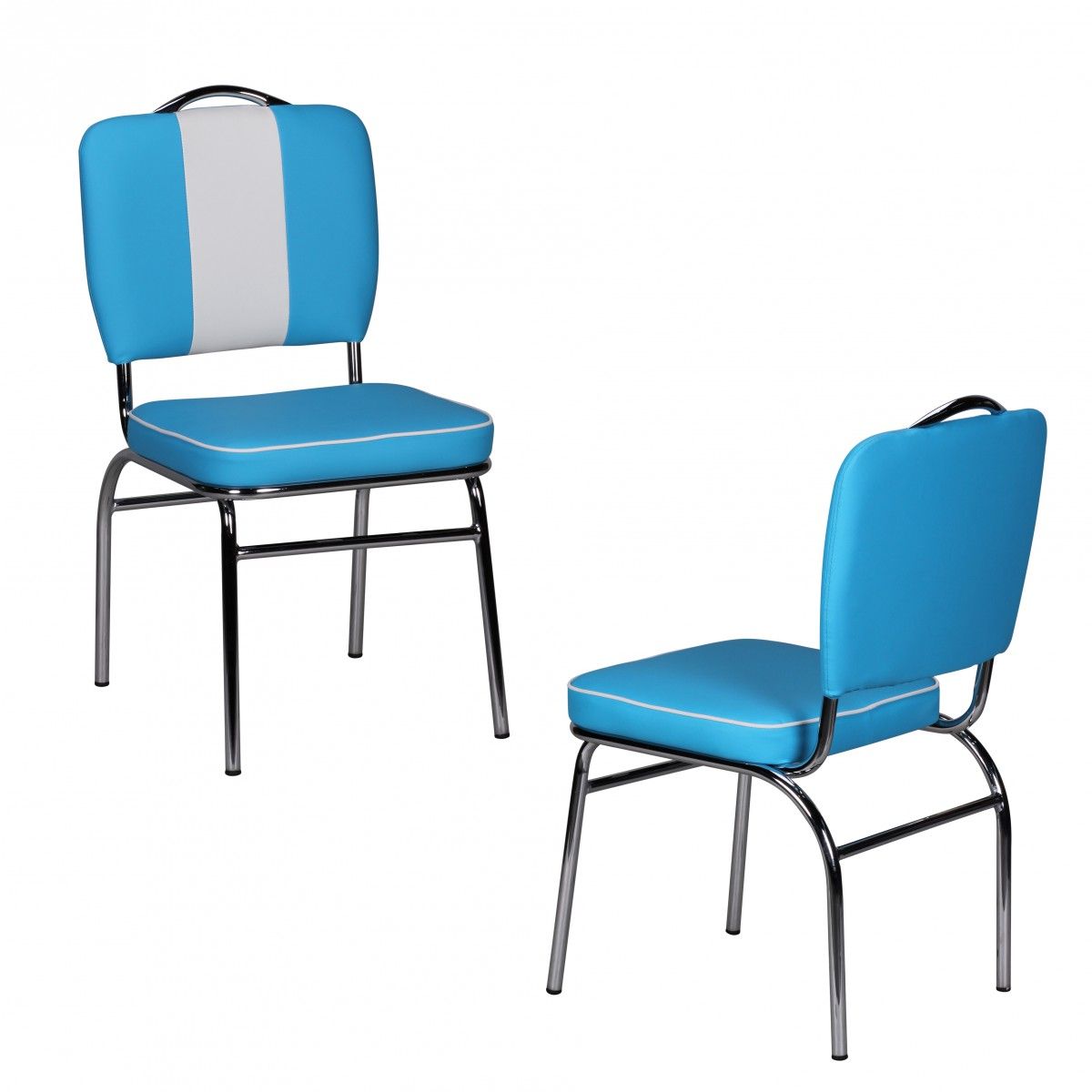 Esszimmerstuhl American Dream 50er Jahre Retro Blau Weiss