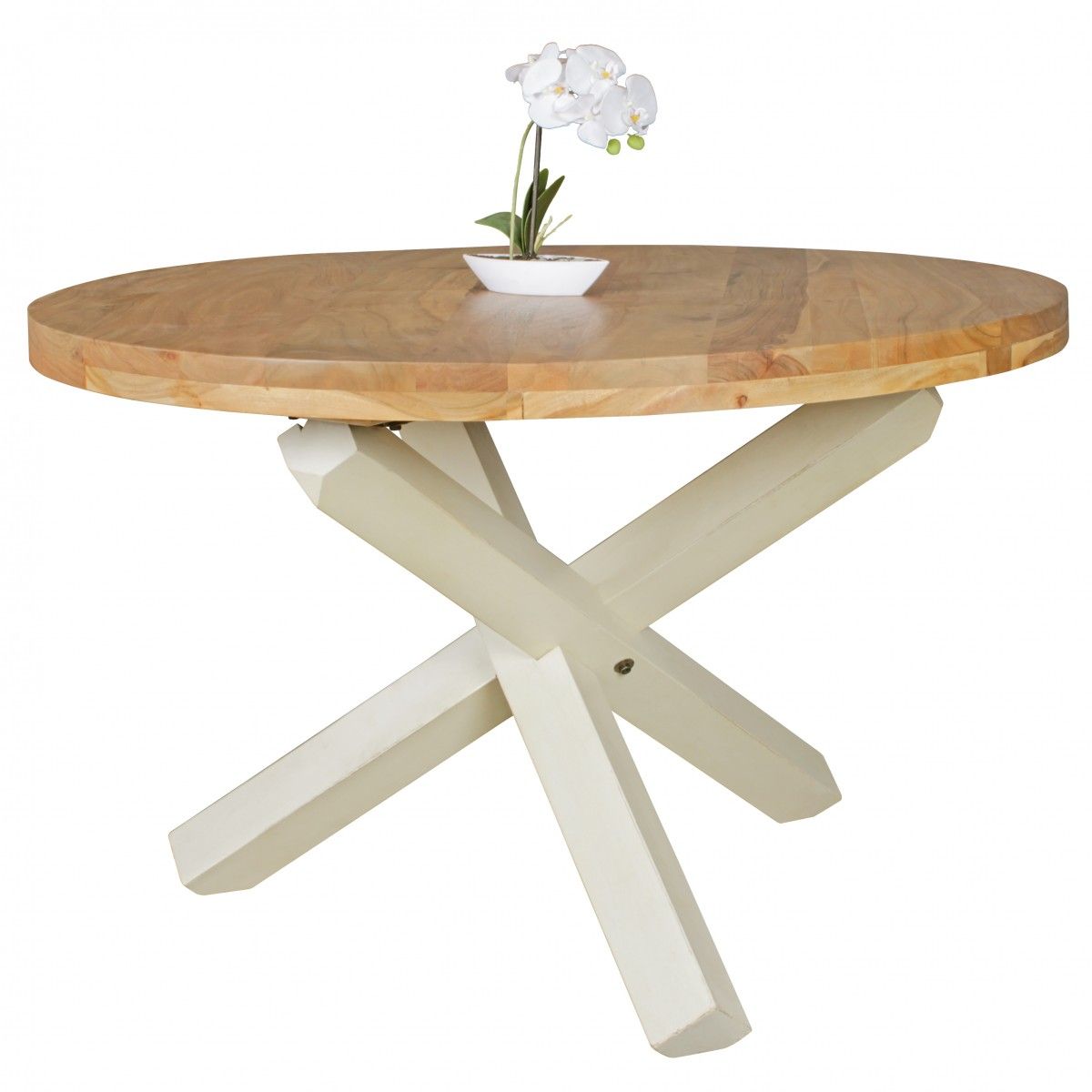 Esszimmertisch Tisch LANDO 120x120 cm Landhaus-Stil Akazie Voll-Holz