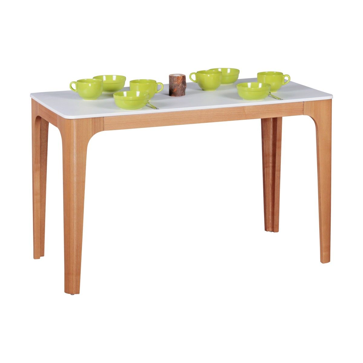 Esstisch Tisch - MAGNUS - Vierfußtisch 120x76 cm MDF Weiß lackiert
