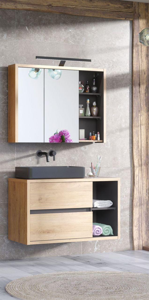 Badmöbel Set 3-tlg Badezimmerset MARINA inkl.Waschtisch 60 cm