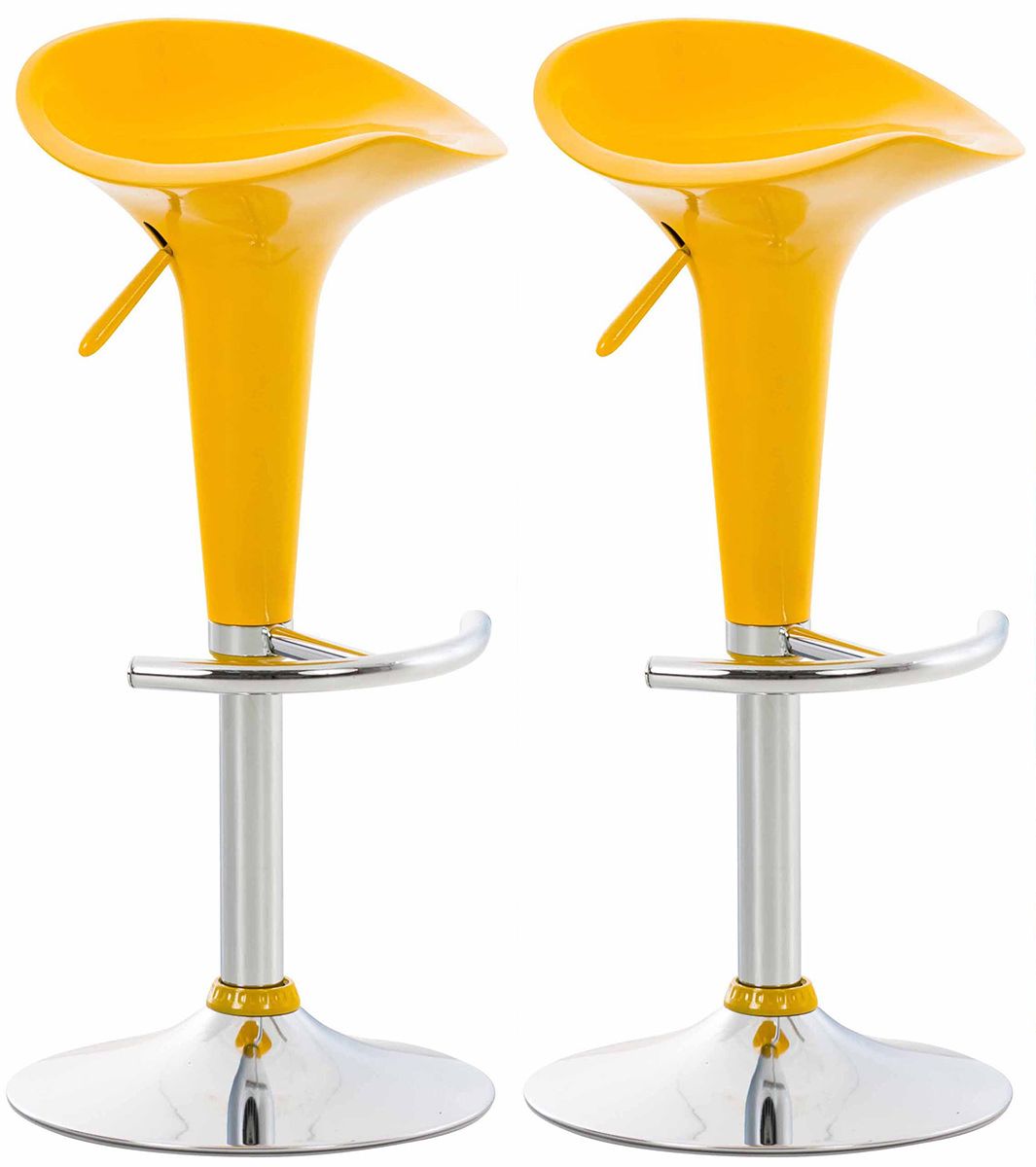 Barhocker Hocker 2er Set - Nr 120 - Kunstoff Gelb
