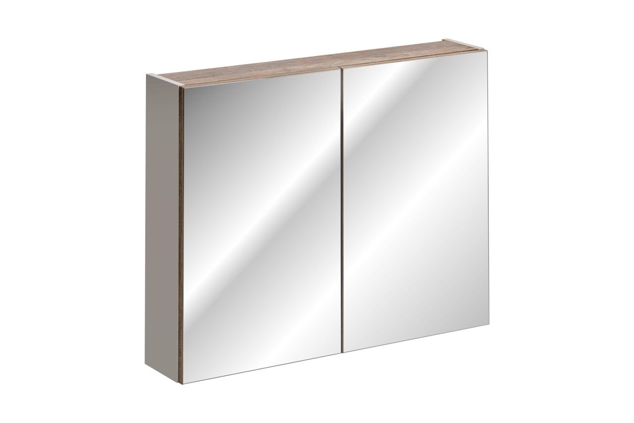Badezimmer Spiegelschrank 80cm AKAN Taupe inkl. LED