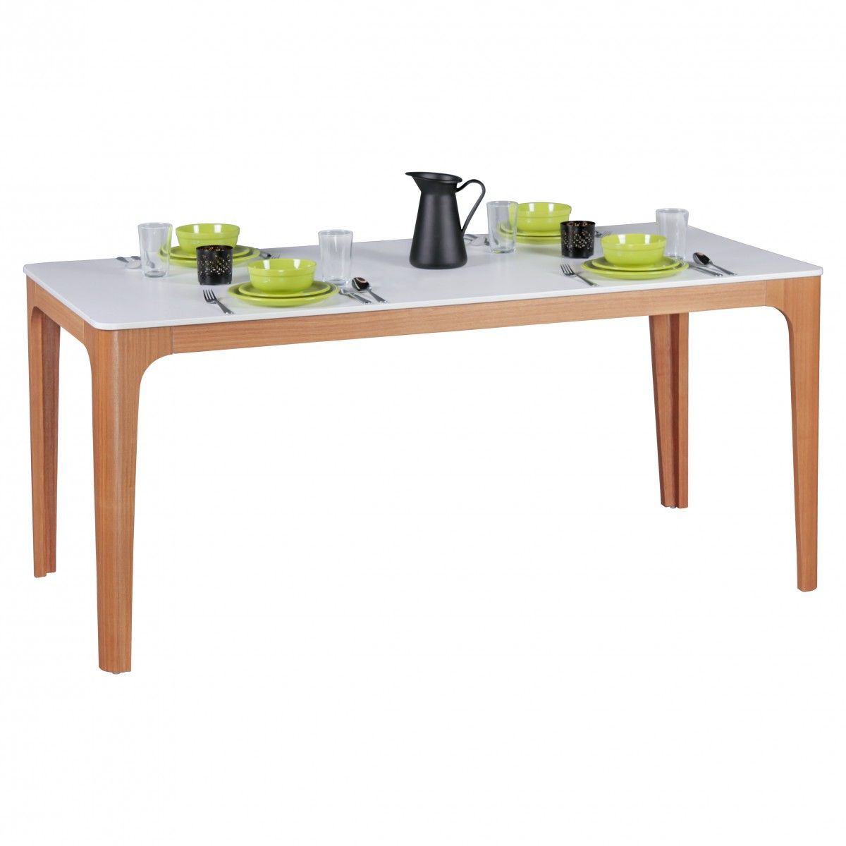 Esstisch Tisch - MAGNUS - Vierfußtisch 180x76 cm MDF Weiß lackiert