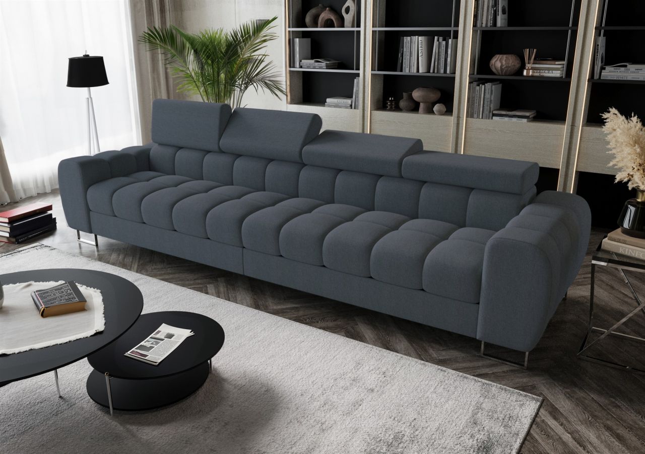 Big Sofa Sofa 4-Sitzer BASTIEN Megasofa in Stoff Gemma Graublau