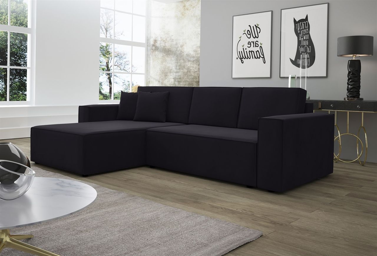 Ecksofa Schlafsofa Sofa CONOR PREMIUM Stoff Kronos Bordeauxrot Ottomane Links
