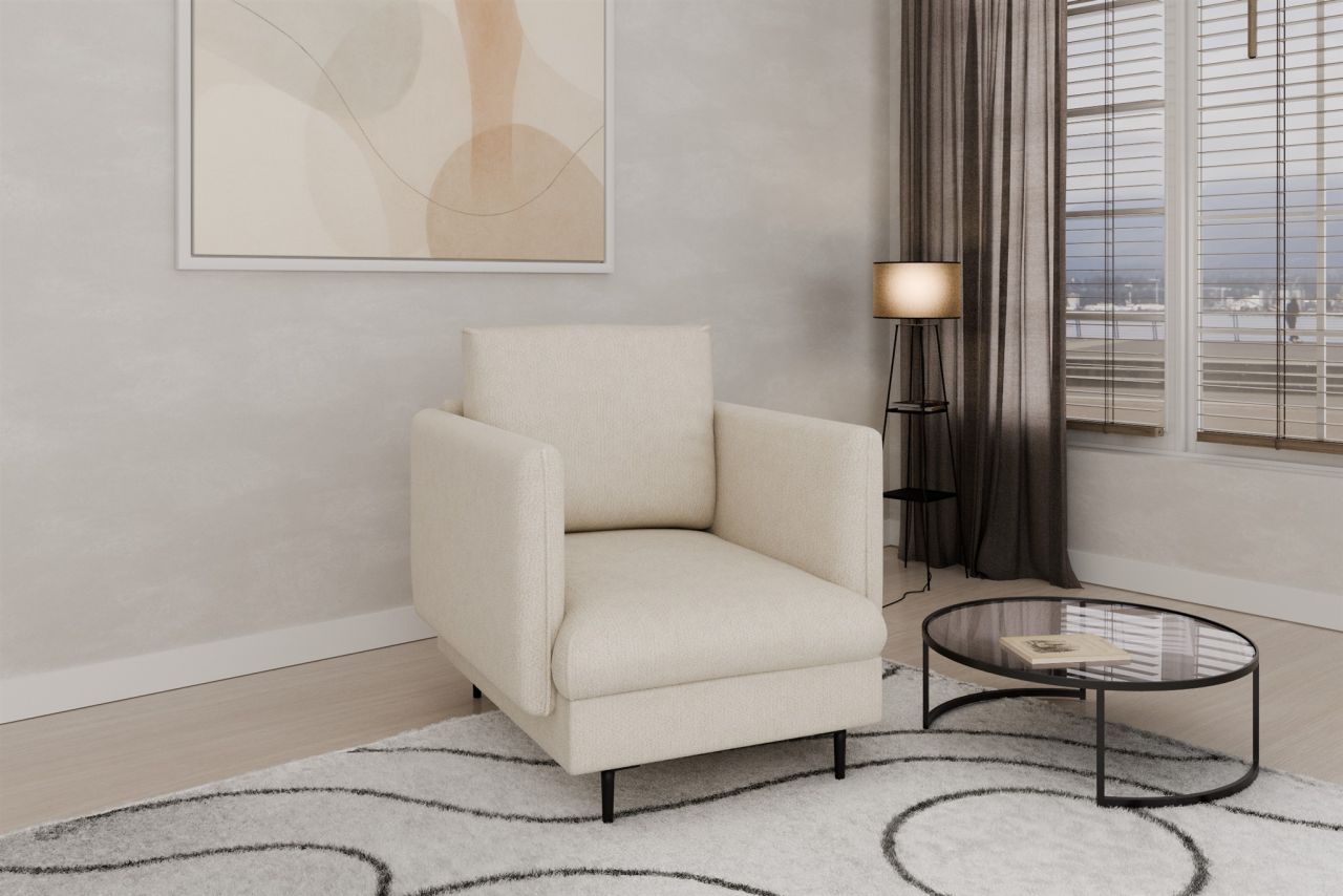 Sessel Designersessel HELMER Stoff Vibe Creme
