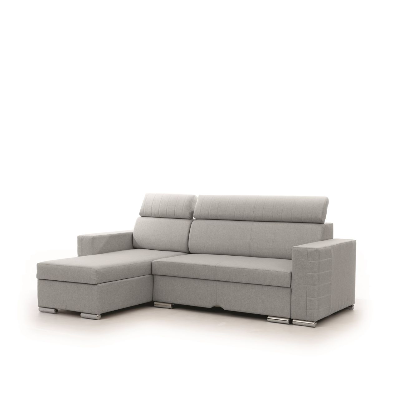 Ecksofa Schlafsofa Sofa CANTON in Stoff Liverpool Grau Ottomane Links