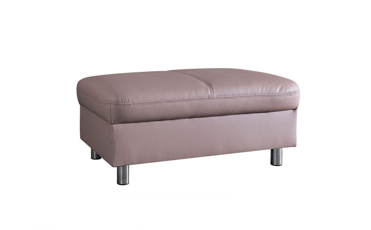 Hocker Polsterhocker SARAH aus Kunstleder Beige 110x45x72 cm