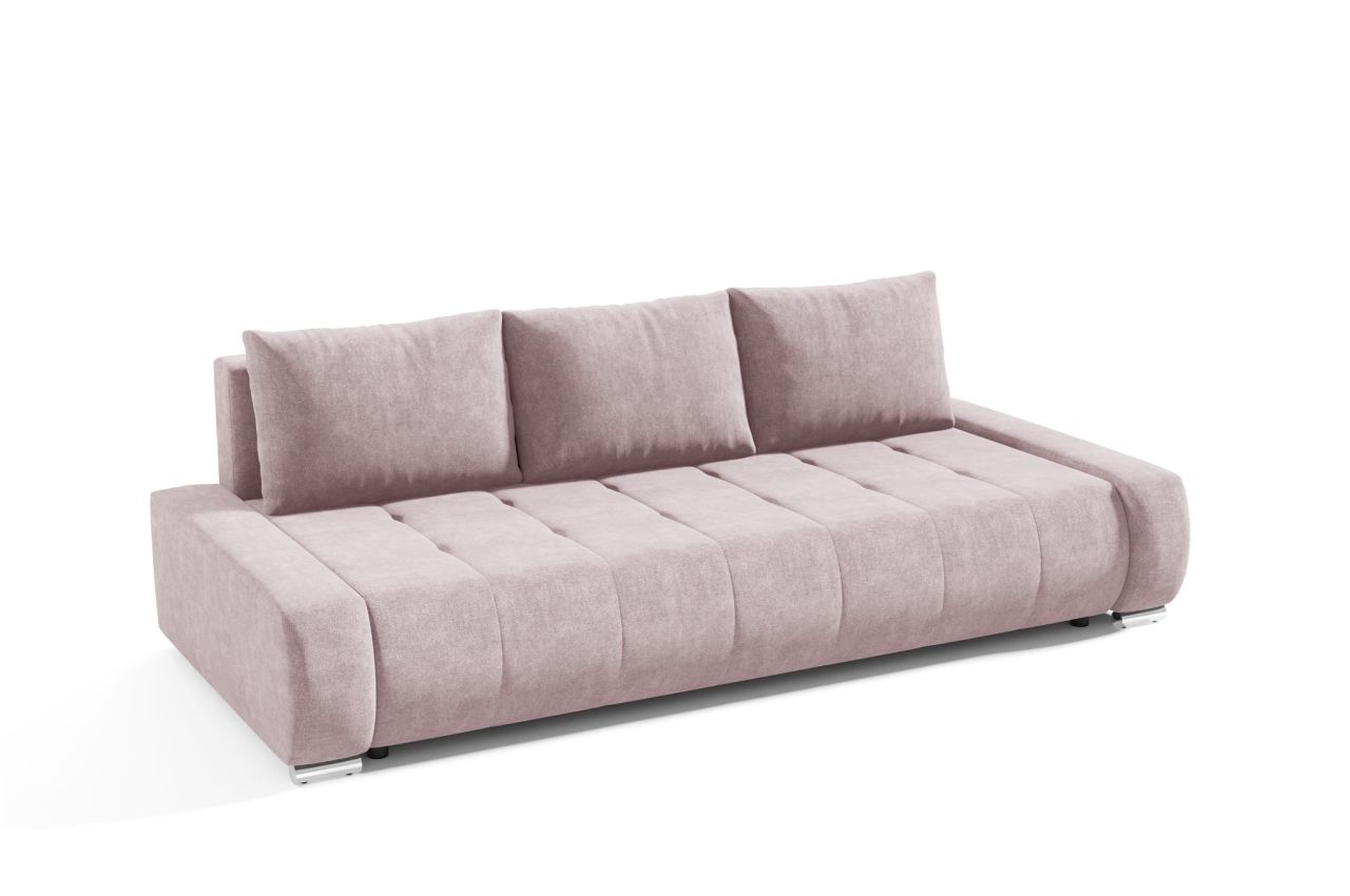 Sofa 3-Sitzer mit Schlaffunktion VOGAR Stoff Aston Blush